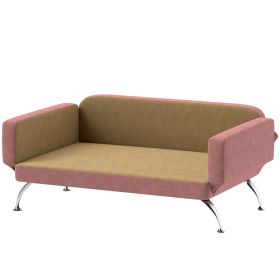 Dog Sofa Bed w/ Adjustable Armrest & Backrest for Small, Medium & Large Dogs, Pink