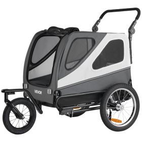 VEVOR Dog Bike Trailer, Supports up to 100 lbs, 2-in-1 Pet Stroller Cart Bicycle Carrier for Small & Large Dogs