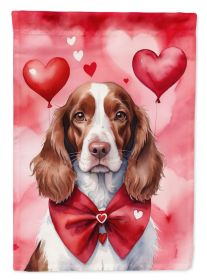 Welsh Springer Spaniel My Valentine Garden Flag Mailbox Flag Decorative Yard Flag Banner Outside Patio Artwork Yard Flower Beds, Garden Size