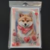Shiba Inu Valentine Roses Greeting Cards Pack of 8 Blank Cards with Envelopes Whimsical A7 Size 5x7 Blank Note Cards