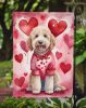 Goldendoodle My Valentine Garden Flag Mailbox Flag Decorative Yard Flag Banner Outside Patio Artwork Yard Flower Beds, Garden Size, Multicolor