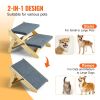 VEVOR Wooden Pet Steps, Convertible 2-in-1 Dog Stairs and Ramp for Beds, Sofas, and Vehicles, Supports Small to Large Animals up to 110 lbs