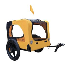 Dog Carriers Bicycle Trailer - Yellow Outdoor Heavy Duty Foldable Utility Pet Stroller