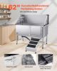 VEVOR Stainless Steel Dog Washing Station, 62 inch Pet Grooming Tub w/ Ramp, PE Water Filter Board