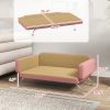 Dog Sofa Bed w/ Adjustable Armrest & Backrest for Small, Medium & Large Dogs, Pink
