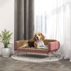 Dog Sofa Bed w/ Adjustable Armrest & Backrest for Small, Medium & Large Dogs, Pink