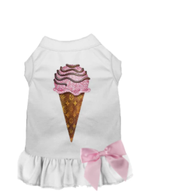 My Favorite Chewy Vuitton Ice Cream Dress (Color: White, size: X Large)