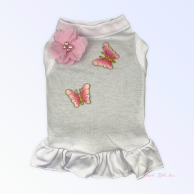 Chiffon & Butterflies (Color: White, size: large)