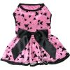 Dog Dress All Aflutter Pink and Black