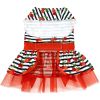Dog Dress Cherry Stripe Harness with Matching Leash
