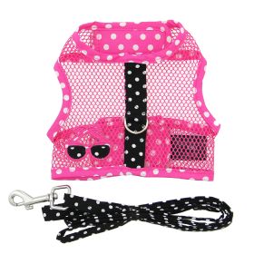 Dog Cool Mesh Harness Under the Sea Collection (Color: Sunglasses Pink and Black Polka Dot, size: X-Small)