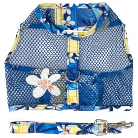 Dog Harness Cool Mesh with Leash (Color: Catching Waves, size: X-Small)