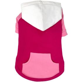 Dog Multi Color-Block Hoodie (Color: Pink on Pink, size: X-Large)