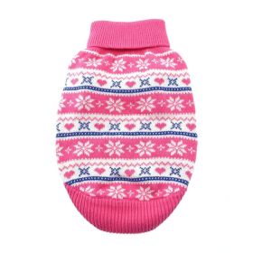 Dog Sweater Snowflake and Hearts (Color: Pink, size: 2X-Large)