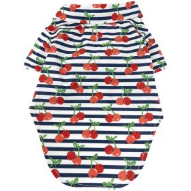 Dog Hawaiian Camp Shirt (Color: Cherry Stripe, size: 2X-Large)