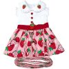 Dog Strawberry Picnic Dress with Matching Leash