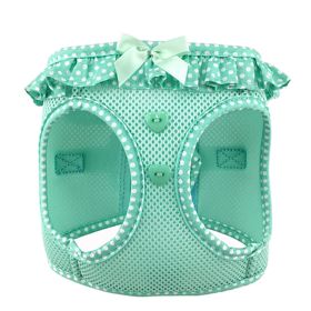 Dog Choke Free Harness American River Polka Dot Collection (Color: Teal Polka Dot, size: medium)