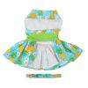 Dog Harness Pineapple Luau  Dress with Matching Leash
