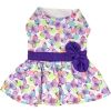 Dog Purple Butterfly Dress with Matching Leash