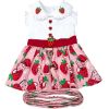 Dog Strawberry Picnic Dress with Matching Leash