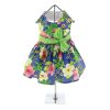 Dog Dress Blue Lagoon Hawaiian Hibiscus with Matching Leash