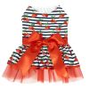 Dog Dress Cherry Stripe Harness with Matching Leash
