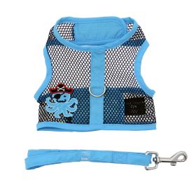 Dog Cool Mesh Harness Under the Sea Collection (Color: Pirate Octopus Blue and Black, size: small)