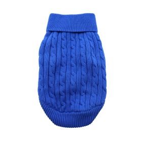 Dog Cable Knit Sweater Combed Cotton (Color: Riverside Blue, size: X-Small)