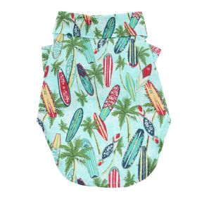 Dog Hawaiian Camp Shirt (Color: Surfboards and Palms, size: X-Small)