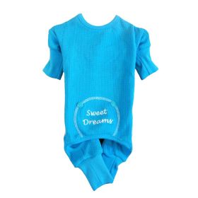 Dog Pajamas Sweet Dreams Thermal (Color: Blue, size: small)