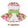 Dog Pink Hawaiian Floral Harness Dress with Matching Leash