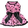 Dog Dress All Aflutter Pink and Black