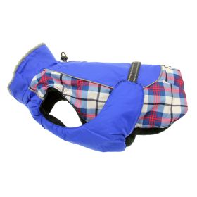 Dog Alpine All-Weather  Coat (Color: Royal Blue Plaid, size: medium)