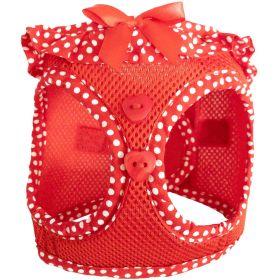 Dog Choke Free Harness American River Polka Dot Collection (Color: Red Polka Dot, size: small)