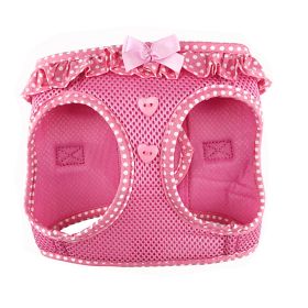 Dog Choke Free Harness American River Polka Dot Collection (Color: Pink Polka Dot, size: small)