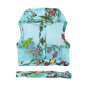 Dog Harness Cool Mesh with Leash (Color: Surfboards and Palms, size: medium)
