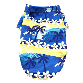Dog Hawaiian Camp Shirt (Color: Catching Waves, size: small)