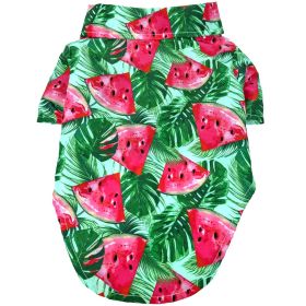 Dog Hawaiian Camp Shirt (Color: Juicy Watermelon, size: small)
